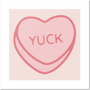 Pink Candy Conversation Heart Yuck Posters and Art